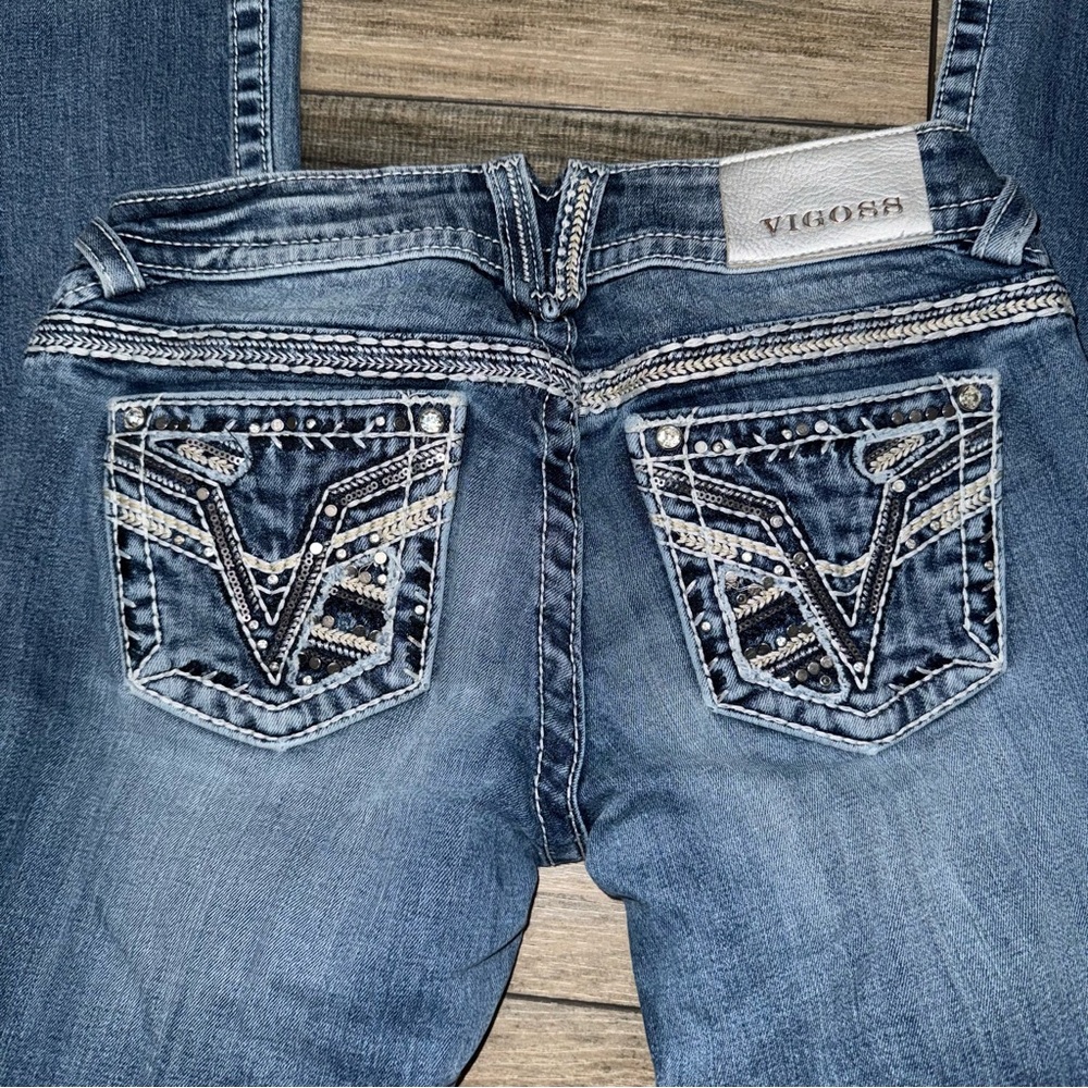 Vigoss Women's Boot Cut Jeans in Classic Blue size 3/4 length 33 - Picture 2 of 5